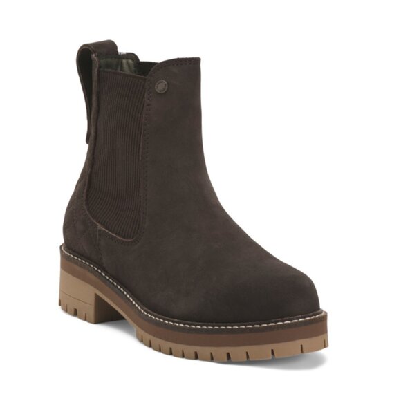 BARBOUR Brown Made In Portugal Suede Chelsea Booties - Picture 1 of 2